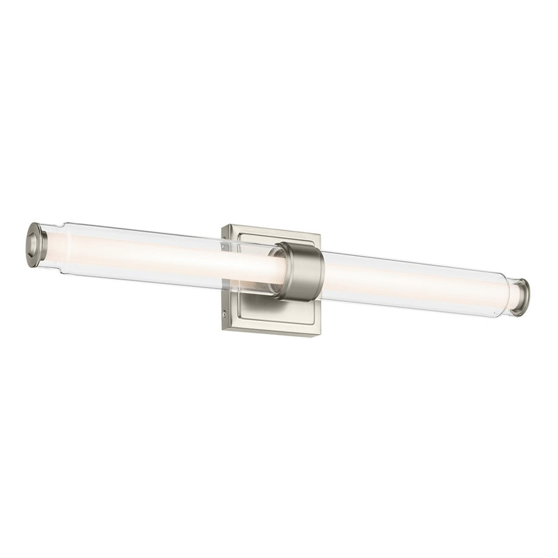 Kichler Laurene 2 Light Linear Bath Medium, Brushed Nickel/Clear - 55238NILED
