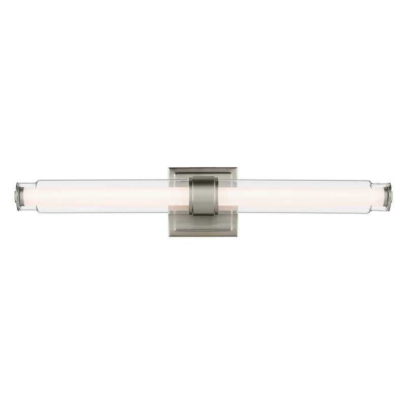 Kichler Laurene 2 Light Linear Bath Medium, Brushed Nickel/Clear