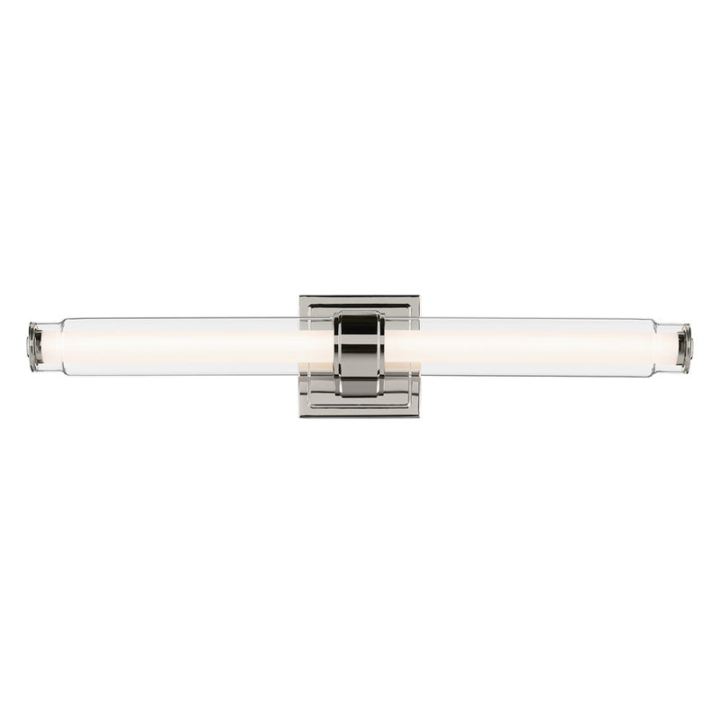 Kichler Laurene 2 Light Linear Bath Medium, Polished Nickel/Clear