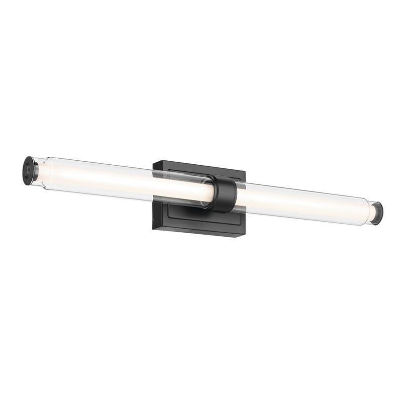 Kichler Laurene 2 Light Linear Bath Large, Black/Clear - 55239BKLED