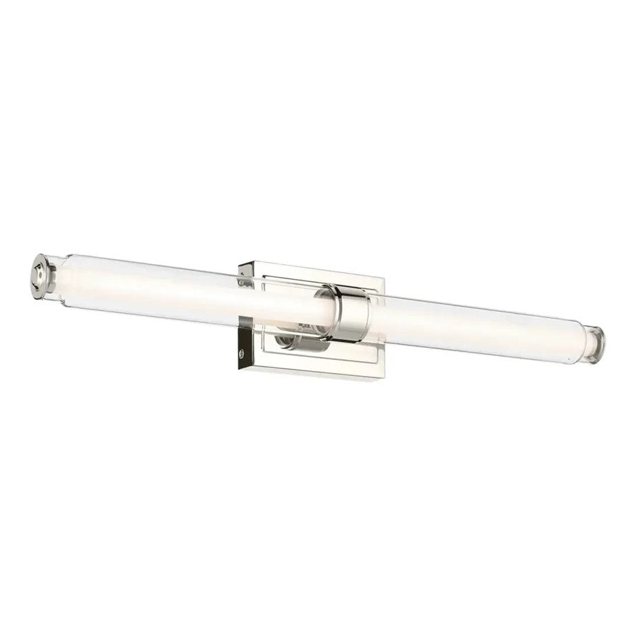 Kichler Laurene 2 Light Linear Bath Large, Polished Nickel/Clear - 55239PNLED
