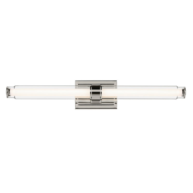 Kichler Laurene 2 Light Linear Bath Large, Polished Nickel/Clear
