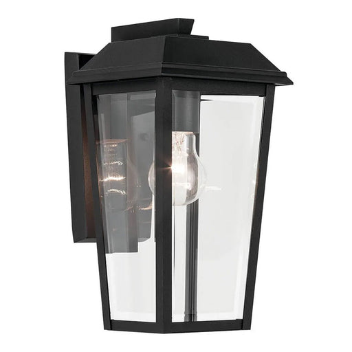 Kichler Mathus 1 Light 13" Outdoor Wall Light, Textured Black/Beveled - 59118BKT