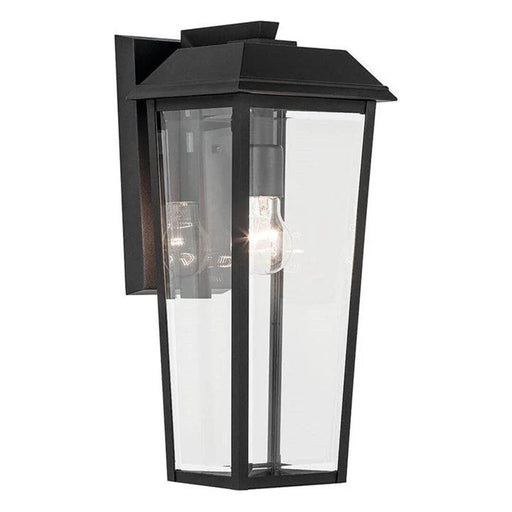 Kichler Mathus 1 Light 18" Outdoor Wall Light, Textured Black/Beveled - 59119BKT