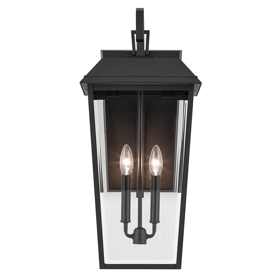 Kichler Mathus 2 Light Outdoor Wall Light, Textured Black/Beveled - 59120BKT