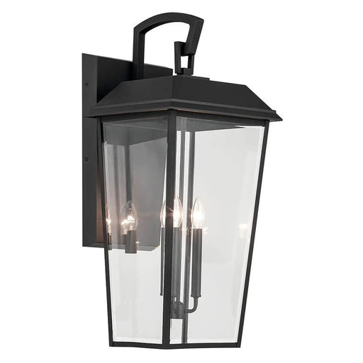 Kichler Mathus 3 Light Outdoor Wall Light, Textured Black/Beveled - 59121BKT