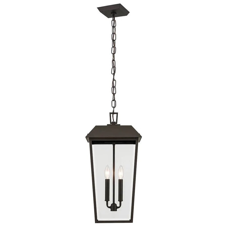 Kichler Mathus 2Lt Outdoor Hanging Pendant, Olde Bronze/Clear Beveled - 59122OZ