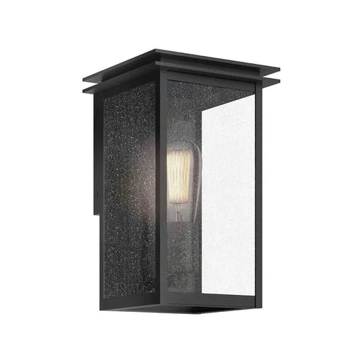 Kichler Arkville 1 Light 10" Outdoor Wall Light, Black/Clear Seeded - 59540BKT