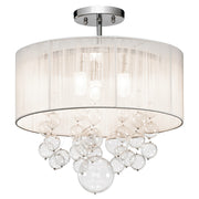 Elan Imbuia 3 Light 16" Semi Flush Mount, Chrome - 83227
