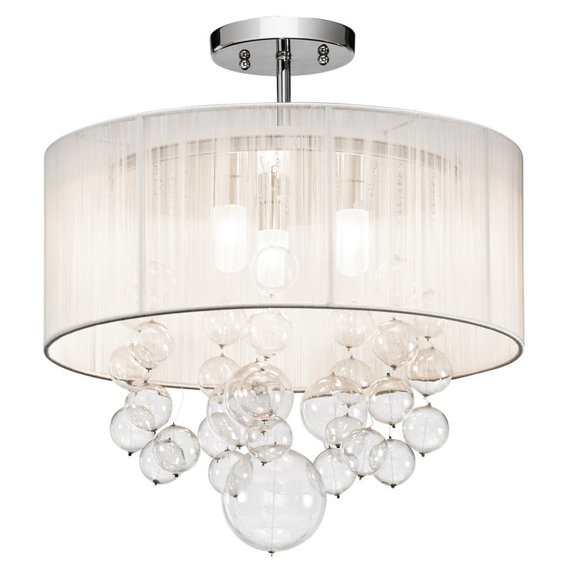 Elan Imbuia 3 Light 16" Semi Flush Mount, Chrome - 83227