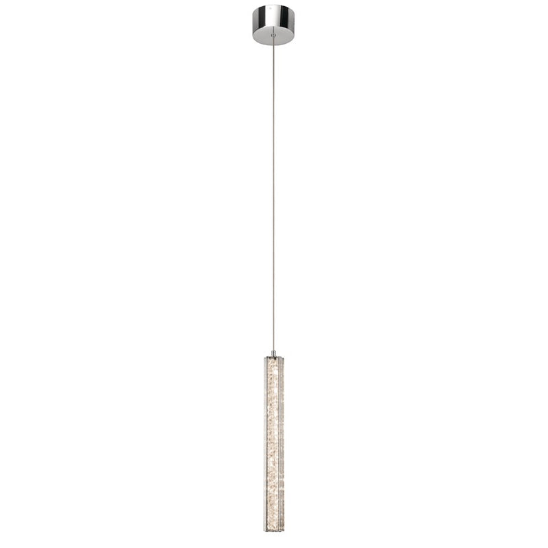 Elan Neruda 1Lt LED Mini Pendant, Chrome/Clear Bubble Optical Crystal - 83339