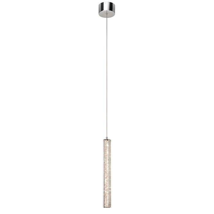 Elan Neruda 1Lt LED Mini Pendant, Chrome/Clear Bubble Optical Crystal - 83339