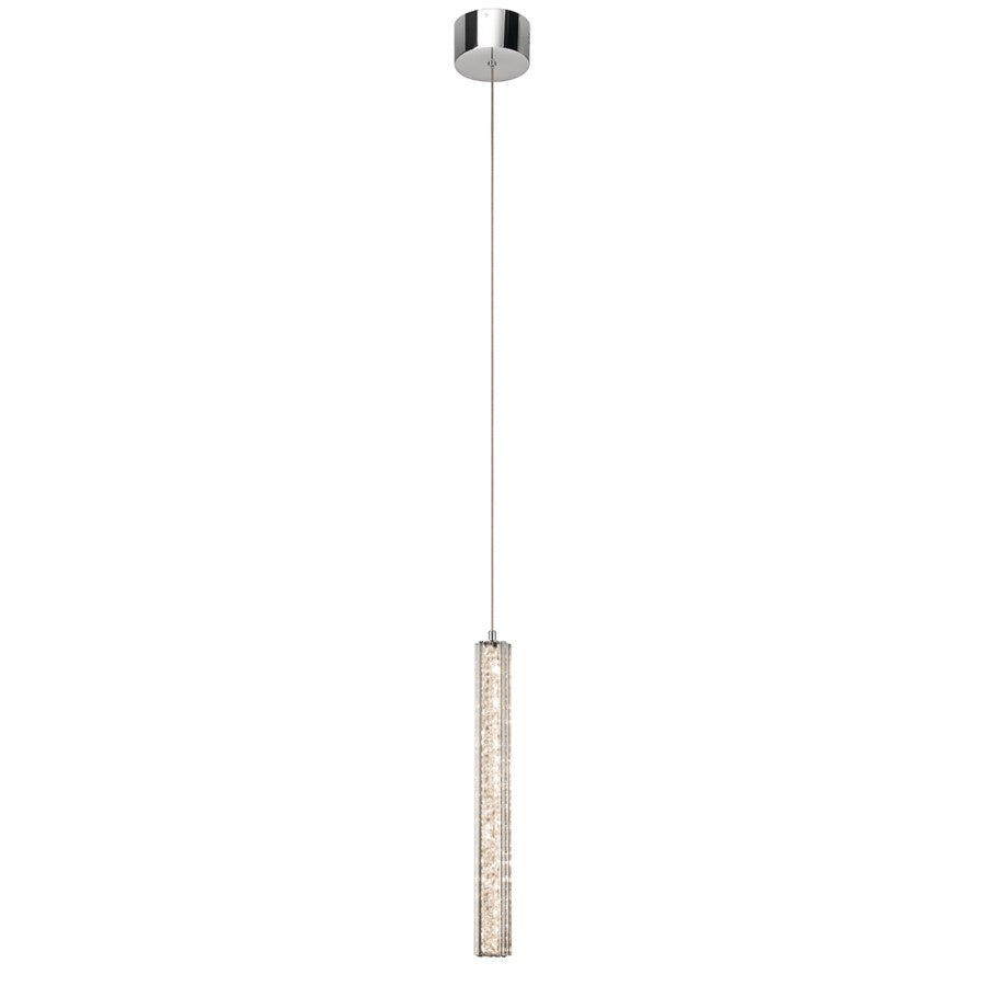 Elan Neruda 1Lt LED Mini Pendant, Chrome/Clear Bubble Optical Crystal - 83339