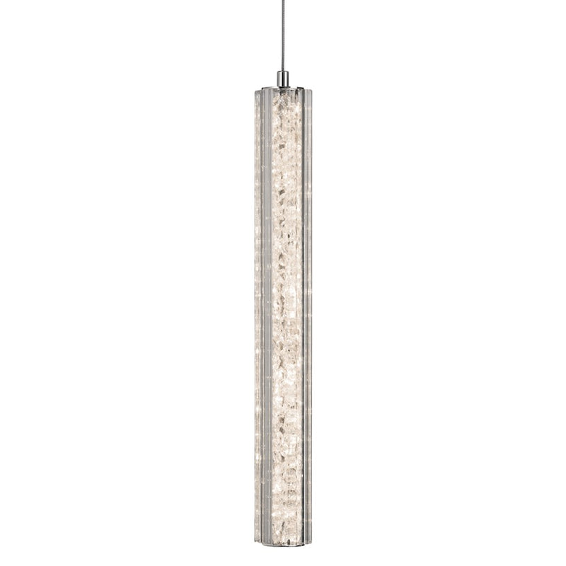 Elan Neruda 1Lt LED Mini Pendant, Chrome/Clear Bubble Optical Crystal