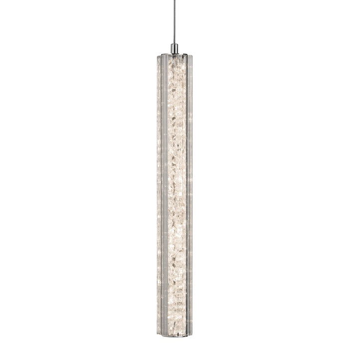 Elan Neruda 1Lt LED Mini Pendant, Chrome/Clear Bubble Optical Crystal