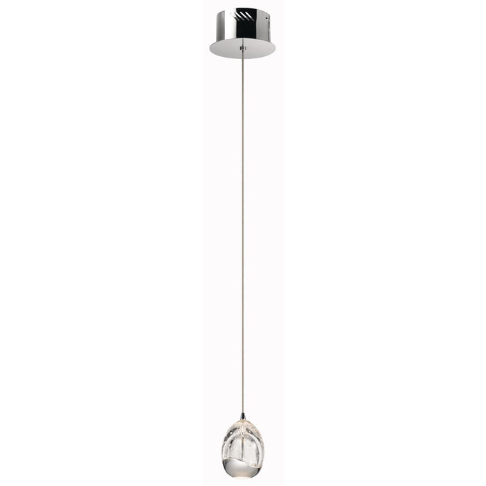 Elan Lavinia 1Lt LED Mini Pendant, Chrome/Clear Bubble Optical Crystal - 83378