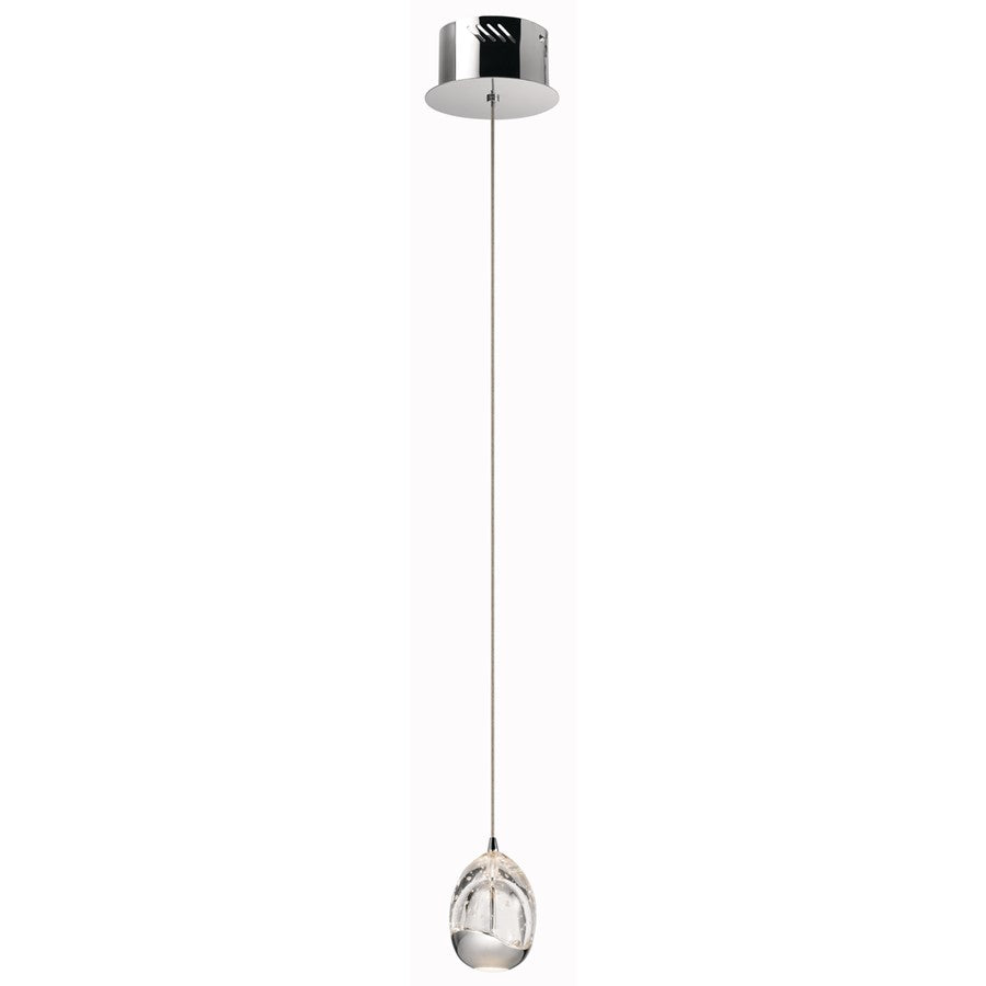 Elan Lavinia 1Lt LED Mini Pendant, Chrome/Clear Bubble Optical Crystal - 83378