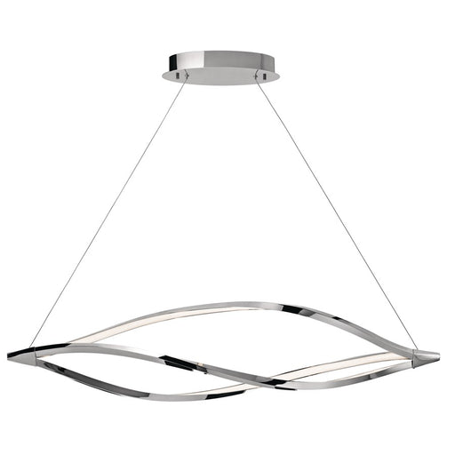 Elan Meridian 1 Light 53" Chandelier Round Pendant, Chrome - 83385