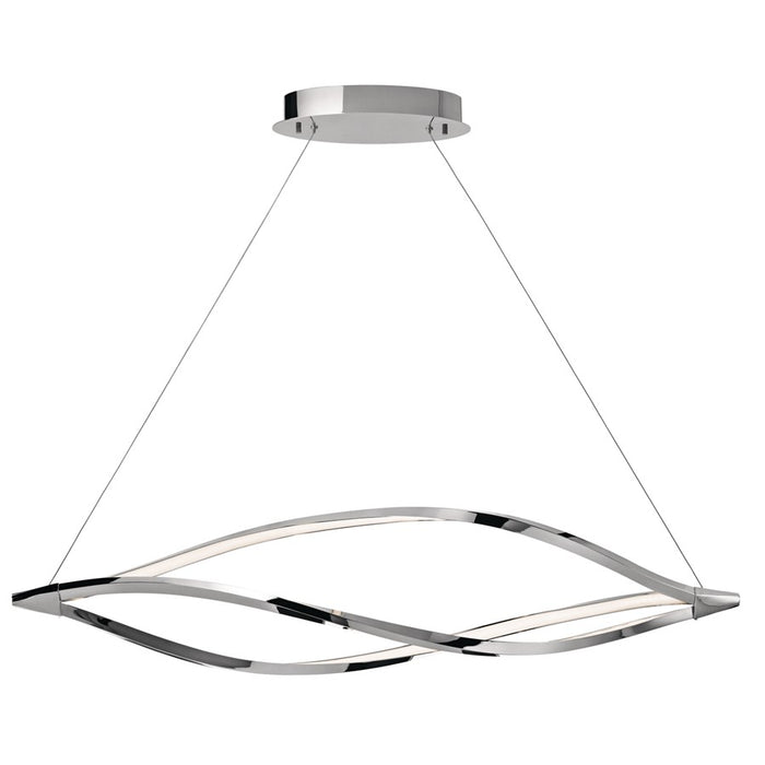 Elan Meridian 1 Light 53" Chandelier Round Pendant, Chrome - 83385