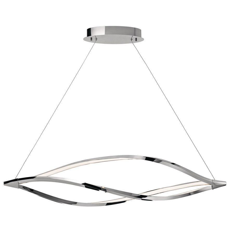 Elan Meridian 1 Light 53" Chandelier Round Pendant, Chrome - 83385