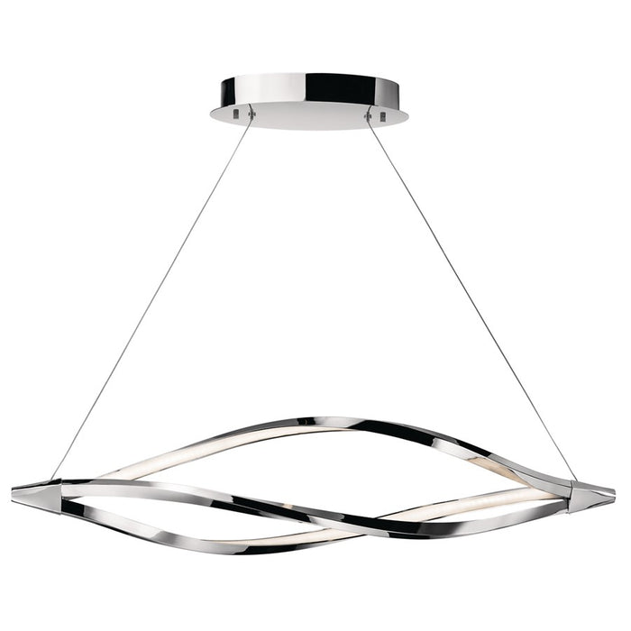 Elan Meridian 1 Light LED Chandelier, Chrome/Etched Acrylic