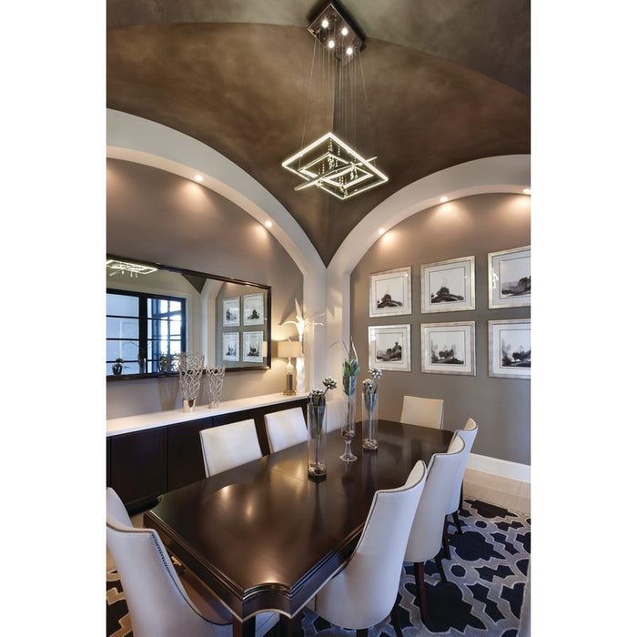 Elan Maze 7 Light LED Chandelier, Chrome