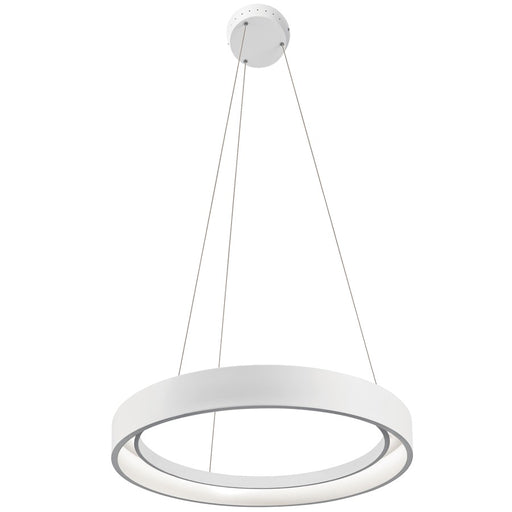 Elan Fornello 1 Light LED Chandelier, Textured White/White Acrylic