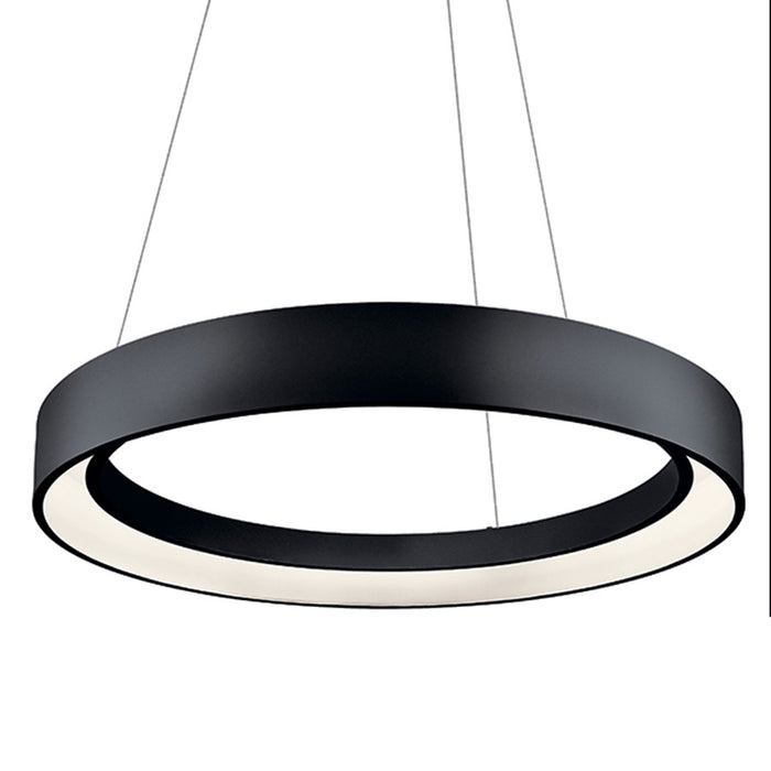 Elan Fornello 1 Light LED Chandelier, Textured Black/White Acrylic