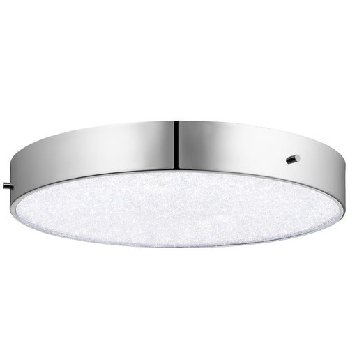 Elan Crystal Moon 1 Light 15" Flush Mount, Chrome/Clear/Cubic Zirconia - 83588