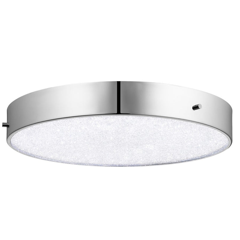 Elan Crystal Moon 1 Light LED Flush Mount, Chrome/Clear/Cubic Crystals