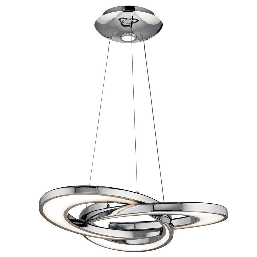 Elan Destiny 4 Light LED Chandelier, Chrome/Etched Acrylic