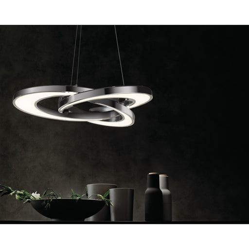 Elan Destiny 4 Light LED Chandelier, Chrome/Etched Acrylic