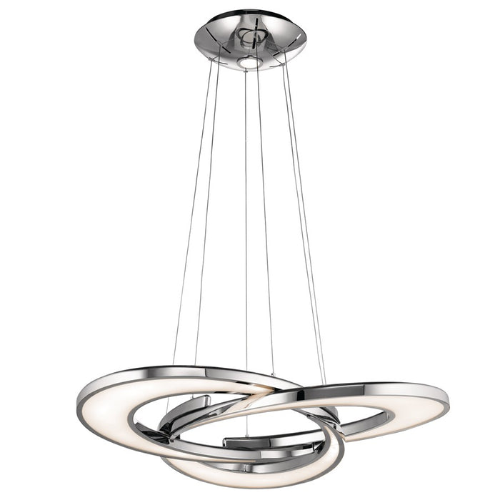 Elan Destiny 4 Light LED Chandelier, Chrome/Etched Acrylic