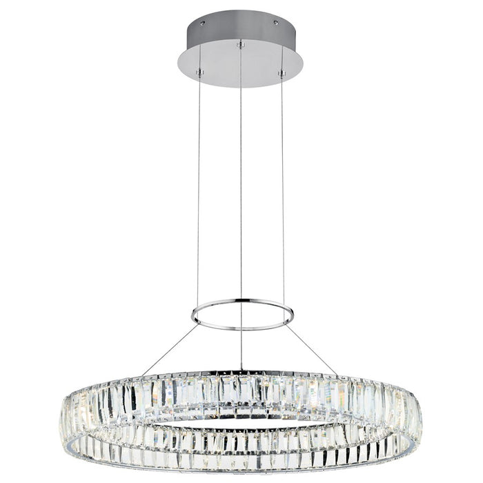 Elan Annette 1 Light LED Chandelier, Chrome/Clear Crystals