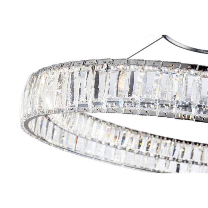Elan Annette 1 Light LED Chandelier, Chrome/Clear Crystals