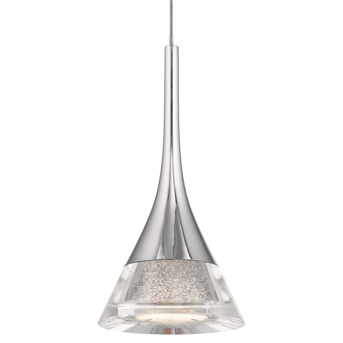Elan Kabru 1 Light LED Mini Pendant, Clear/Metal Flake