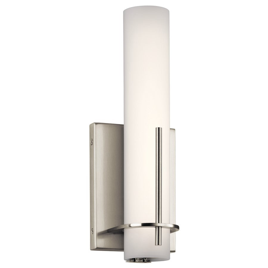 Elan Traverso 1 Light Wall Sconce, Brushed Nickel/Clear Satin Etched - 83757
