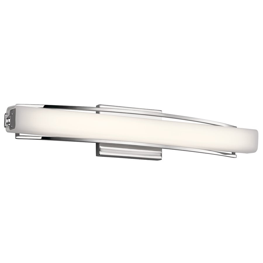 Elan Rowan 1 Light 25" Linear Bath Light, Chrome/Clear Satin Etched - 83758