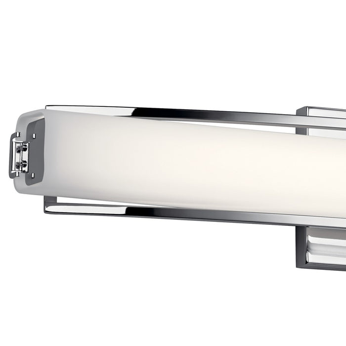 Elan Rowan 1 Light 25" Linear Bath Light, Chrome/Clear Satin Etched