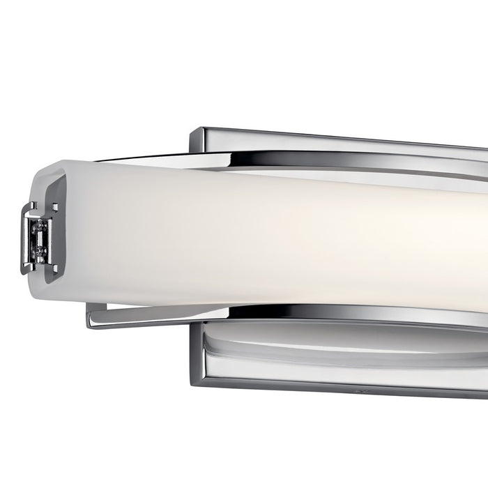 Elan Rowan 1 Light 13" Linear Bath Light, Chrome/Clear Satin Etched