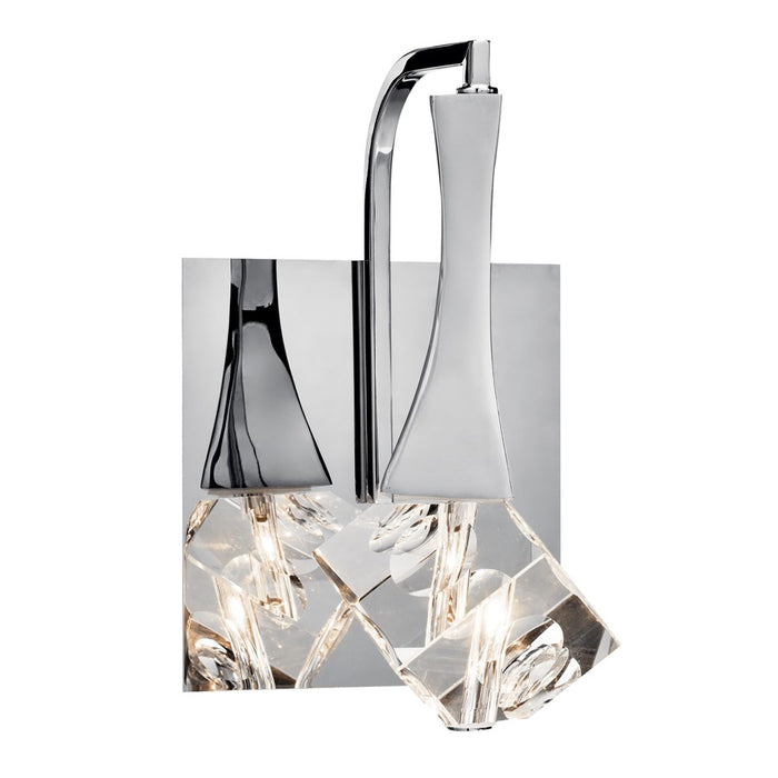 Elan Rockne 1 Light LED Wall Sconce, Chrome/Clear Optical Crystal - 83775
