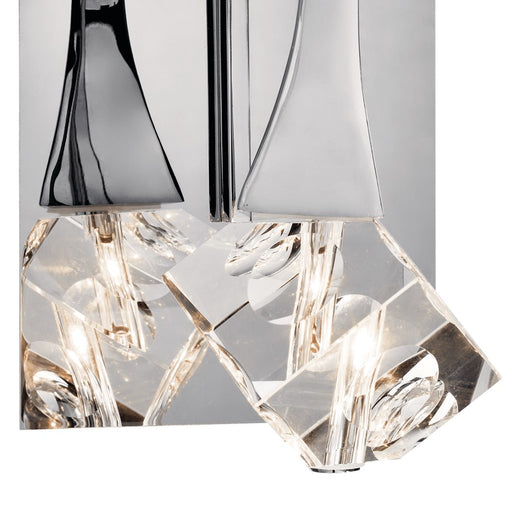 Elan Rockne 3 Light LED Wall Mt 3 Arm, Chrome/Clear Optical Crystal