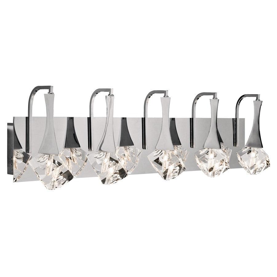 Elan Rockne 5Lt LED Wall Mt 5 Arm Or More, Chrome/Clear Optical Crystal - 83777