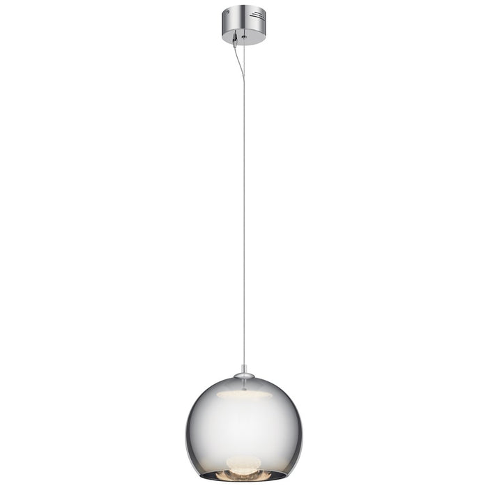 Elan Rendo 1 Light LED Mini Pendant, Chrome/Smoked
