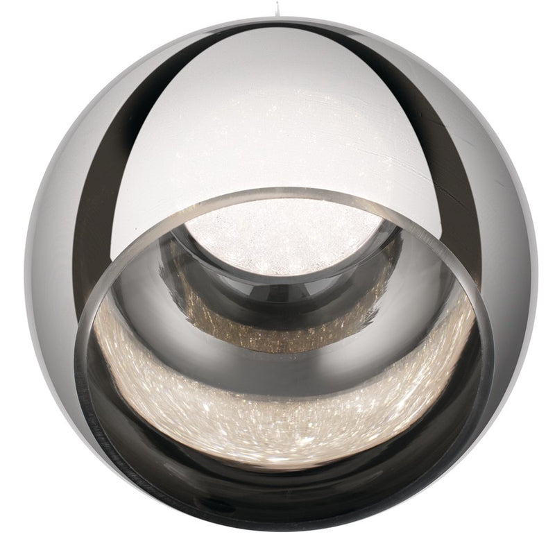Elan Rendo 1 Light LED 11" Mini Pendant, Chrome/Smoked