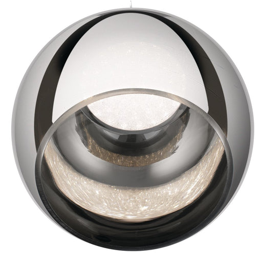Elan Rendo 1 Light LED 11" Mini Pendant, Chrome/Smoked