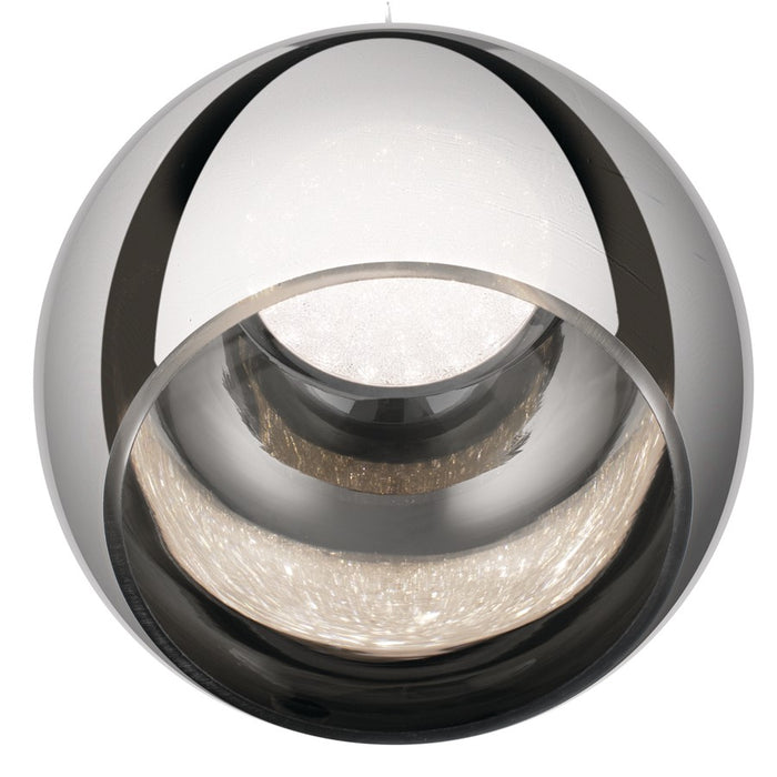 Elan Rendo 1 Light LED 11" Mini Pendant, Chrome/Smoked