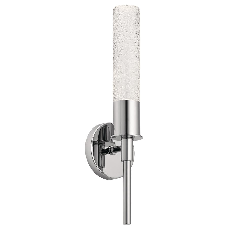 Elan Glacial 1 Light LED Wall Bracket, Chrome/Clear Textured - 83829