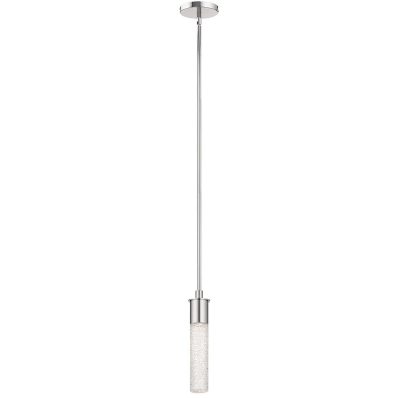 Elan Glacial 1 Light LED Mini Pendant, Chrome/Clear Textured - 83831