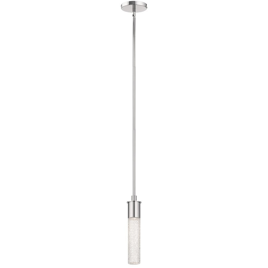 Elan Glacial 1 Light LED Mini Pendant, Chrome/Clear Textured - 83831